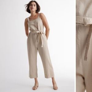 Quince 100% European Linen Square Neck Jumpsuit